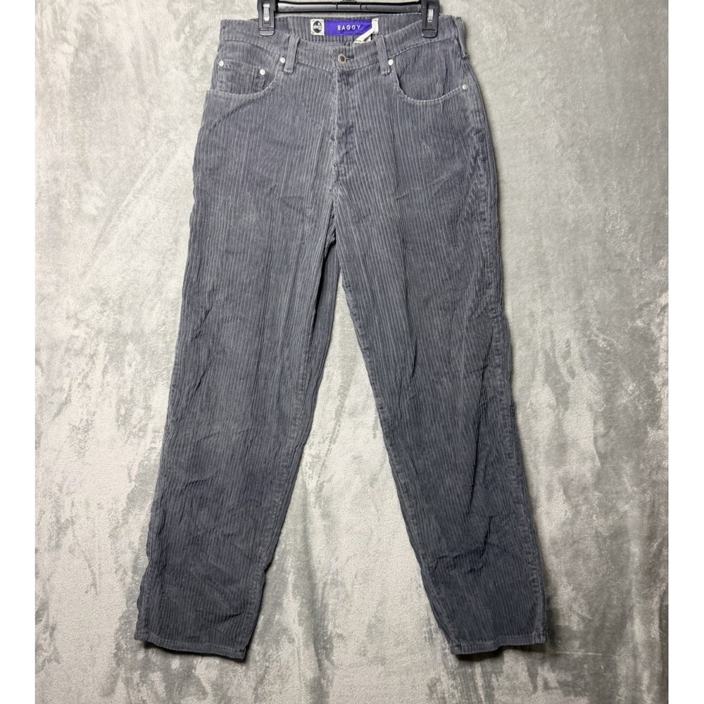 Levis SilverTab Baggy‎ Corduroy Pants Mens 32x34 Grey Vintage 90s Made in USA